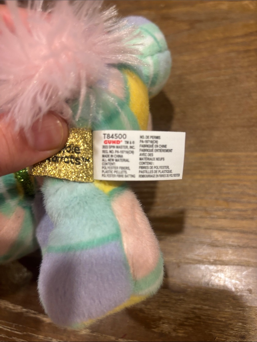 Gund Pastel Plaid Bunny Plush - Mint, Yellow, Pink, Lavender - Picture 4 of 4
